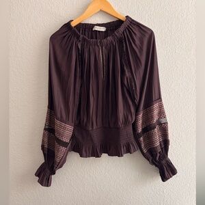 Ramy Brook Plum Blouse with Lace Details